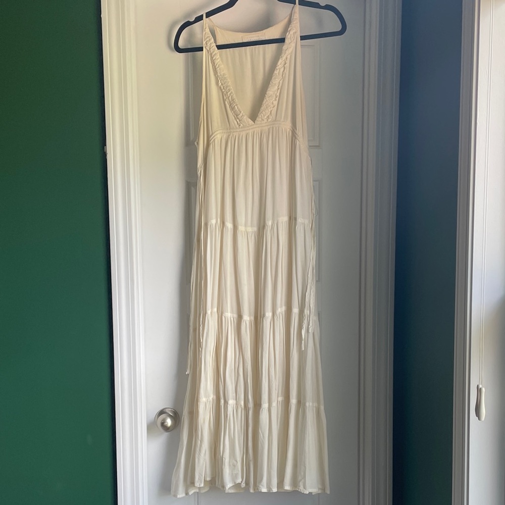 American Threads Elegant Cream Maxi Dress